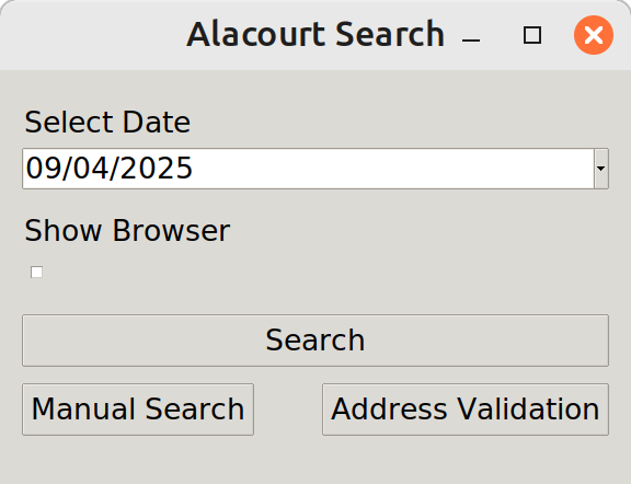 Image of application search page.